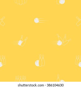 Seamless pattern with bowling  icons for your design