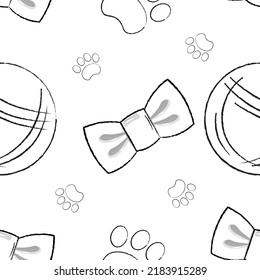 seamless pattern with bows and balls