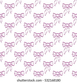 Seamless pattern with bows. Children's decoration texture. Template for design fabric, backgrounds, wrapping paper, package, covers, cards, invitations.