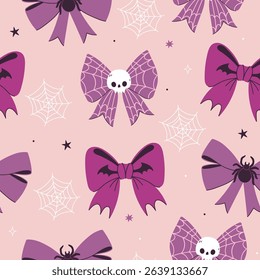 Seamless pattern with bows in Halloween style. Vector graphics