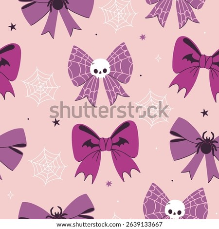 Seamless pattern with bows in Halloween style. Vector graphics