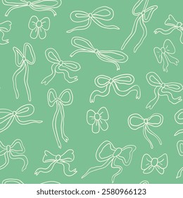 seamless pattern with bows in hand drawn style. Element for decoration design mail posts postcards poster print invitation background backdrop wrapping wallpaper banner textile