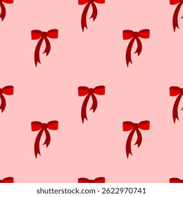 Seamless pattern with bows on a pink background