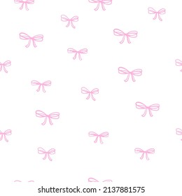 Seamless pattern with bows on a white background. Stock vector illustration.