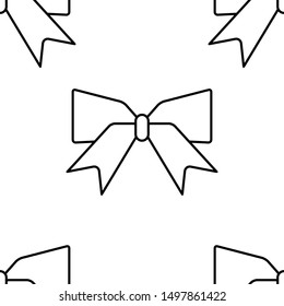 Seamless pattern of bows outline style on white background for background