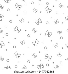Seamless pattern of bows outline style on white background for background