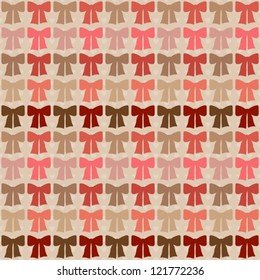Seamless pattern with bows in retro style.