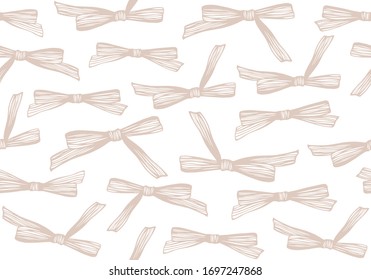 Seamless pattern with bows. Vector background.