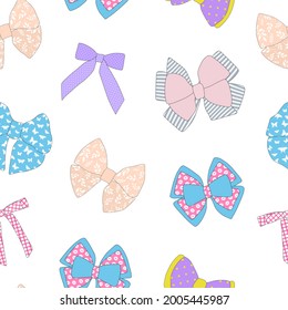 Seamless pattern bows vector illustration