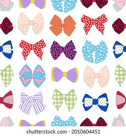 Seamless pattern bows vector illustration