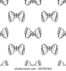 Seamless pattern with bows. Vector illustration.
