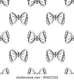 Seamless pattern with bows. Vector illustration.