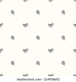 Seamless pattern bowtie and roses in pastel colours.Vector illustration.