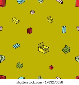 seamless pattern box background drawing vector