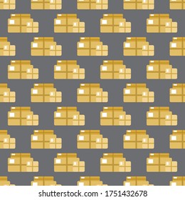 Seamless pattern with boxes and packages. Geometric pattern with repeating elements. Vector illustration