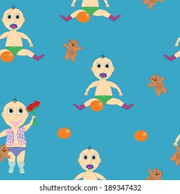 Seamless pattern boy baby