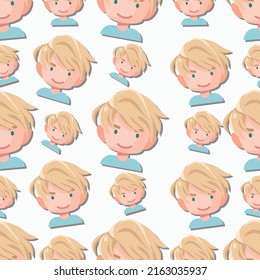 Seamless pattern boy character flat cartoon