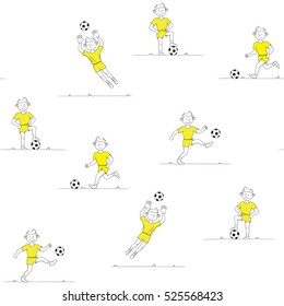 seamless pattern boy playing football