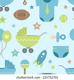 Seamless pattern for boys