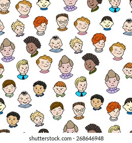 Seamless pattern with boys.