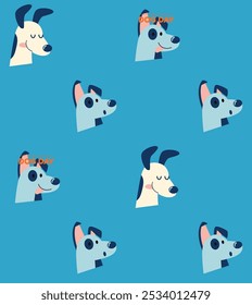 seamless pattern for boys animals dinosaurs dogs