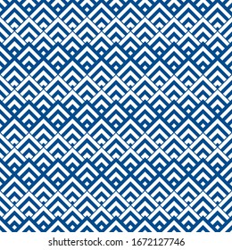 Seamless pattern. Brackets, checks wallpaper. Curves, polygons illustration. Geometric background. Chevrons, rhombuses ornament. Folk motif. Textile print, web design, abstract backdrop. Vector art