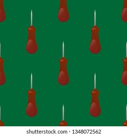 Seamless pattern of bradawl craft  instrument
