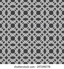 Seamless pattern of braided crosses with swatch for filling. Celtic ornament texture. Fashion geometric background for web or printing design.