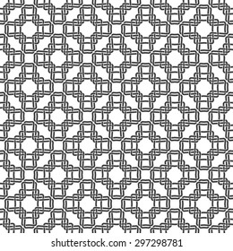 Seamless pattern of braided crosses with swatch for filling. Celtic ornament texture. Fashion geometric background for web or printing design.