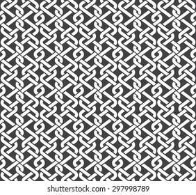 Seamless pattern of braided strips with swatch for filling. Abstract celtic ornament texture. Fashion geometric background for web or printing design.