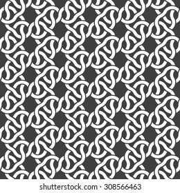 Seamless pattern of braided strips with swatch for filling. Abstract Celtic ornament texture. Fashion geometric background for web or printing design.