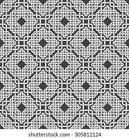 Seamless pattern of braided thread with swatch for filling. Stylish ornament texture. Fashion geometric background for web or printing design.