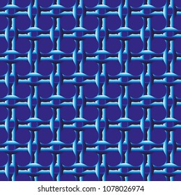 Seamless pattern of braiding from thick yarn, wicker rattan or willow. Vector illustration for website design, furniture design, textiles, wallpapers, poster, labels mock-up.
