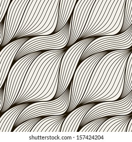 Seamless pattern with braids. Endless stylish texture. Ripple background