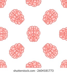 Seamless pattern with brains showing intelligence, creativity and imagination