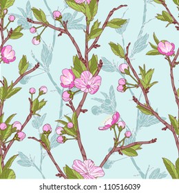 Seamless pattern with branches