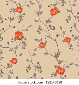 Seamless pattern with branches