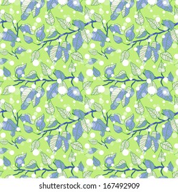 Seamless pattern with branches