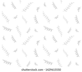 Seamless pattern with branches. Abstract background. Print for polygraphy, posters, shirts and textiles. Doodle for design. Black and white illustration