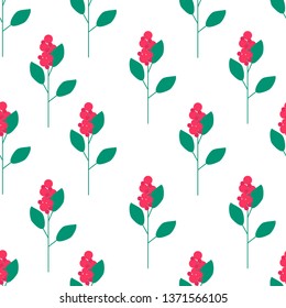 Seamless pattern with branches and berries