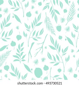 Seamless pattern with branches and berries.