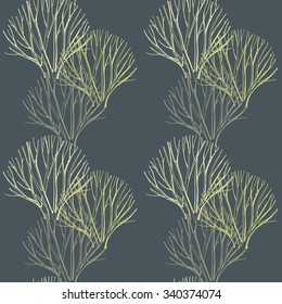 Seamless pattern from branches of bushes.Background in vector.