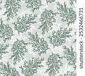 Seamless pattern with branches of fir
