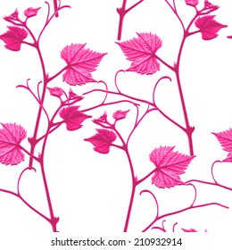 seamless pattern branches of grape leaves