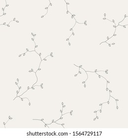 seamless pattern of branches and leaves