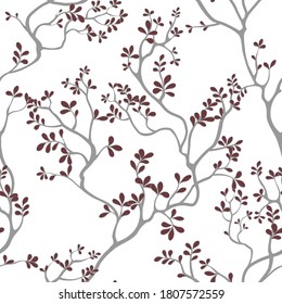 seamless pattern of branches and leaves