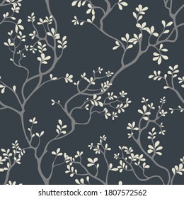 seamless pattern of branches and leaves