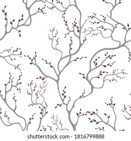 seamless pattern of branches and leaves