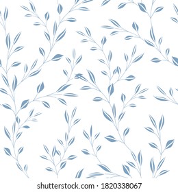 seamless pattern of branches and leaves