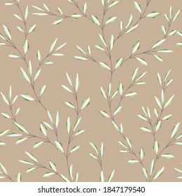seamless pattern of branches and leaves